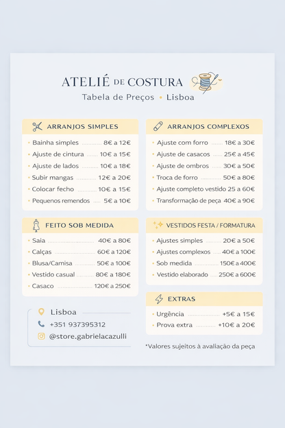 Serviços de Costura